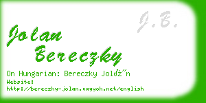 jolan bereczky business card